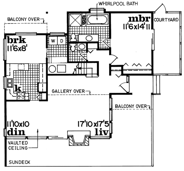 Architectural House Design - Contemporary Floor Plan - Main Floor Plan #47-1047