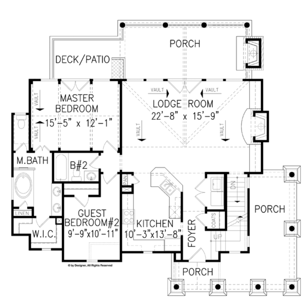 Architectural House Design - Craftsman Floor Plan - Main Floor Plan #54-370