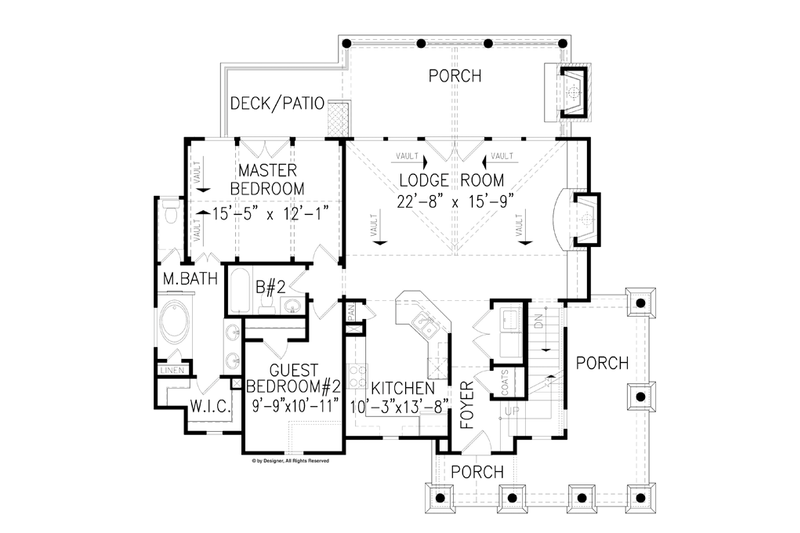 Dream House Plan - Floor Plan - Main Floor for Craftsman House Plan #54-370 - 3 bed, 3 bath