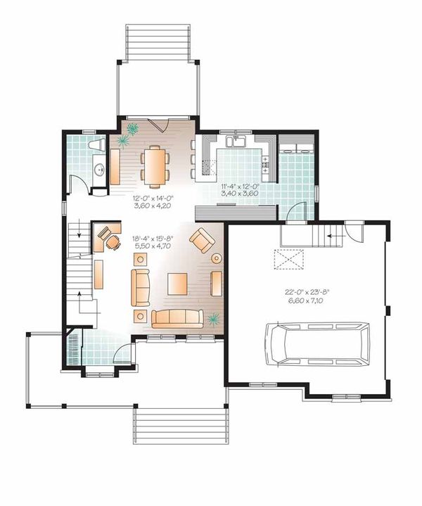 Architectural House Design - Country Floor Plan - Main Floor Plan #23-2558