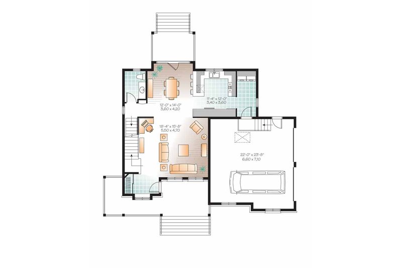 House Design - Floor Plan - Main Floor for Country House Plan #23-2558 - 3 bed, 2.5 bath