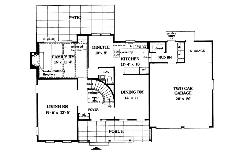 Home Plan - Floor Plan - Main Floor for Country House Plan #456-40 - 4 bed, 2.5 bath