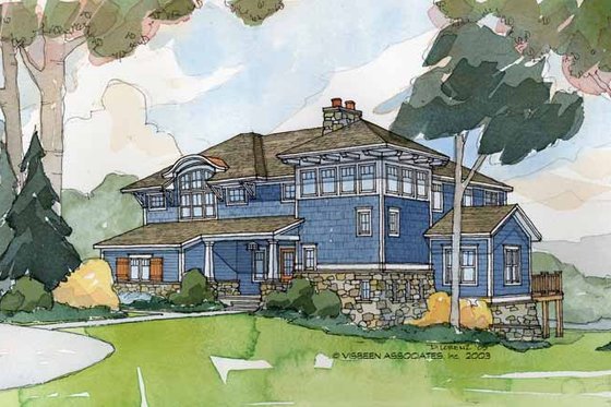 Exterior - Front Elevation 7 for Craftsman House Plan #928-18 - 4 bed, 2.5 bath