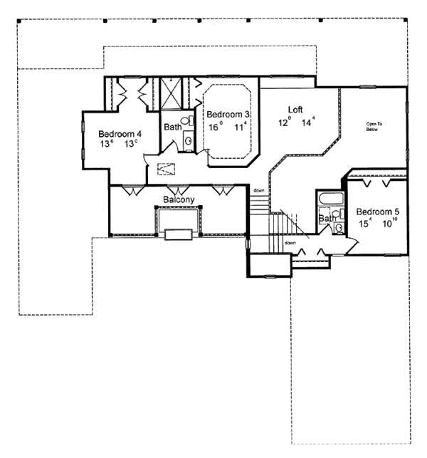 House Plan Design - Mediterranean Floor Plan - Upper Floor Plan #417-765