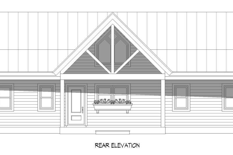 House Plan Design - Exterior - Rear Elevation for Country House Plan #932-801 - 2 bed, 2 bath