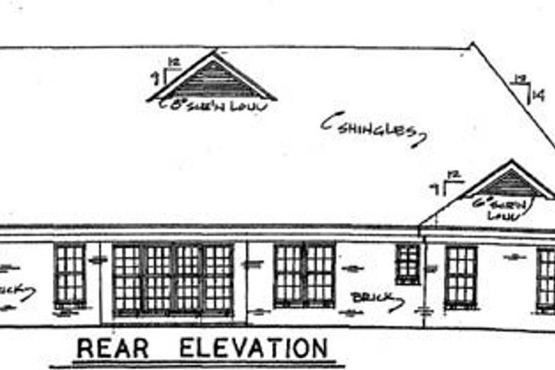 Dream House Plan - Exterior - Rear Elevation for Traditional House Plan #34-142 - 3 bed, 2 bath