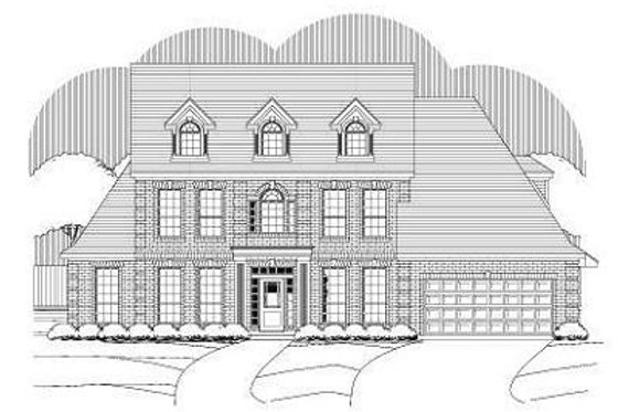 Exterior - Front Elevation for Colonial House Plan #411-770 - 4 bed, 3.5 bath