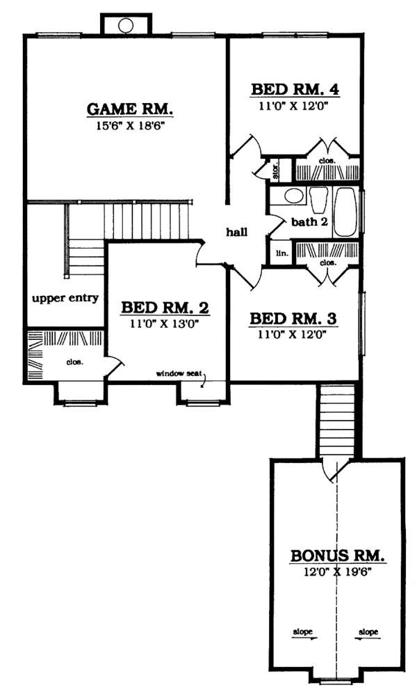 Dream House Plan - Country Floor Plan - Upper Floor Plan #42-629