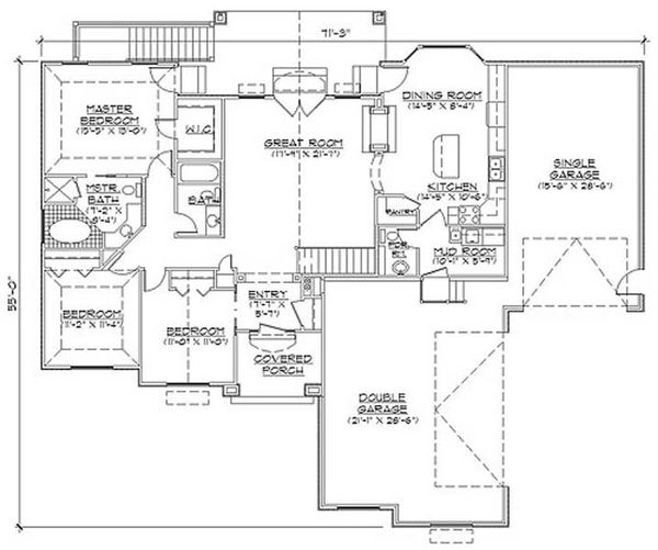 Architectural House Design - Colonial Floor Plan - Main Floor Plan #5-237