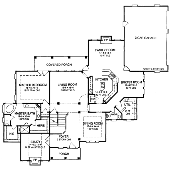 House Blueprint - Country Floor Plan - Main Floor Plan #952-268
