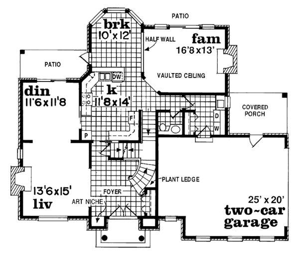 Home Plan - Colonial Floor Plan - Main Floor Plan #47-834