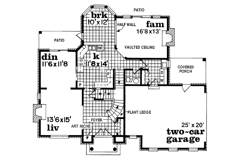Home Plan - Floor Plan - Main Floor for Colonial House Plan #47-834 - 3 bed, 2.5 bath