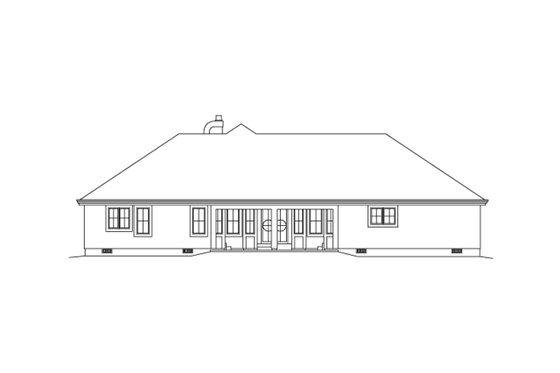 Exterior - Rear Elevation for Mediterranean House Plan #57-678 - 3 bed, 2.5 bath