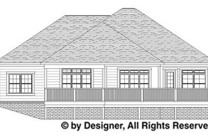 Exterior - Rear Elevation for Traditional House Plan #1057-4 - 3 bed, 2.5 bath