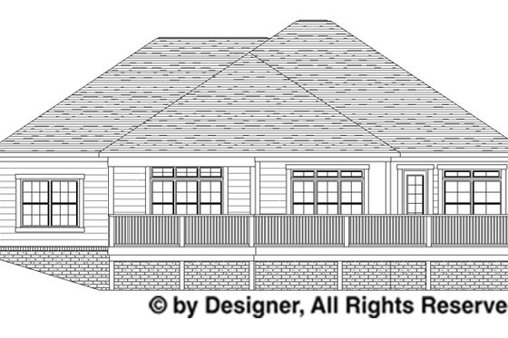 Exterior - Rear Elevation for Traditional House Plan #1057-4 - 3 bed, 2.5 bath