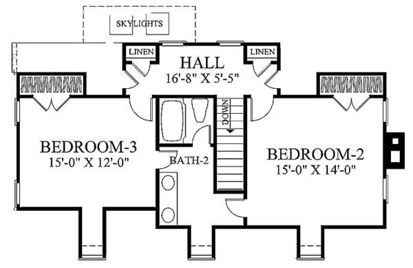 House Blueprint - Traditional Floor Plan - Upper Floor Plan #137-329