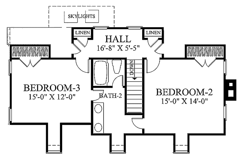 Architectural House Design - Floor Plan - Upper Floor for Traditional House Plan #137-329 - 3 bed, 2.5 bath