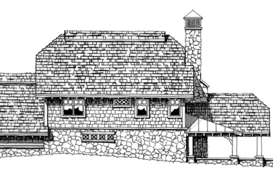 Exterior - Rear Elevation for Craftsman House Plan #942-26 - 2 bed, 2.5 bath