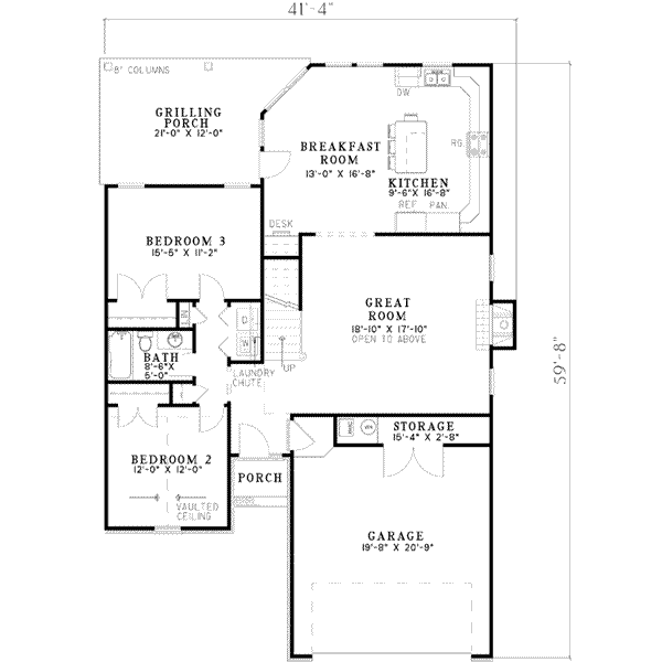 Home Plan - Traditional Floor Plan - Main Floor Plan #17-2123