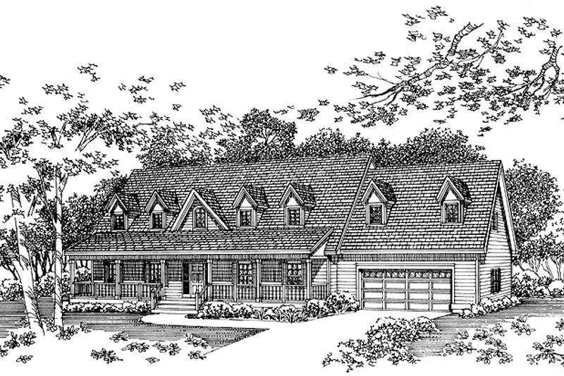 House Plan Design - Exterior - Front Elevation 3 for Country House Plan #72-1052 - 4 bed, 2.5 bath