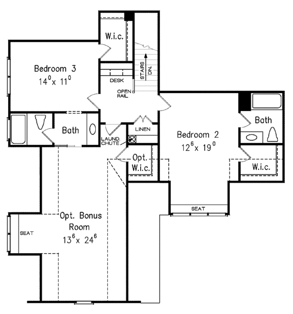 European Floor Plan - Upper Floor Plan #927-358