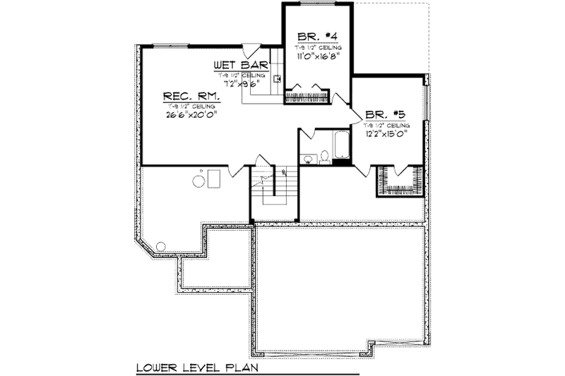 Dream House Plan - Floor Plan - Lower Floor for European House Plan #70-992 - 5 bed, 3 bath