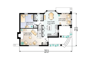 Floor Plan - Main Floor for Country House Plan #23-218 - 3 bed, 2.5 bath