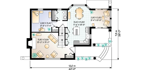 Architectural House Design - Country Floor Plan - Main Floor Plan #23-218