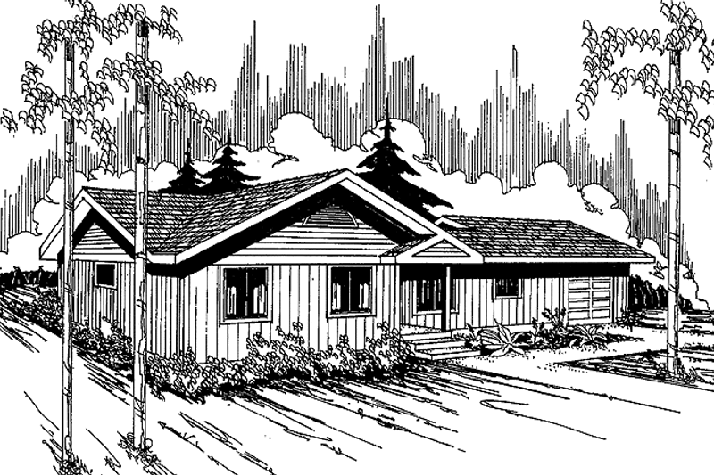 House Blueprint - Ranch Exterior - Front Elevation Plan #60-688