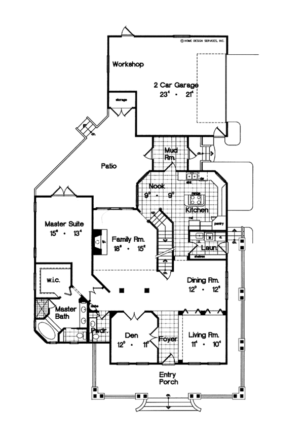 House Design - Country Floor Plan - Main Floor Plan #417-739