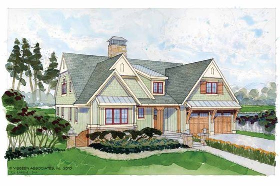 Exterior - Front Elevation 4 for Craftsman House Plan #928-230 - 3 bed, 4 bath