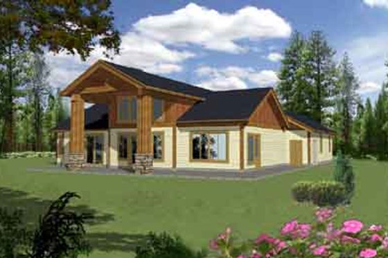 Exterior - Rear Elevation for Traditional House Plan #117-464 - 3 bed, 2.5 bath