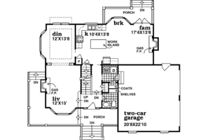 Floor Plan - Main Floor for Farmhouse House Plan #47-943 - 3 bed, 2.5 bath