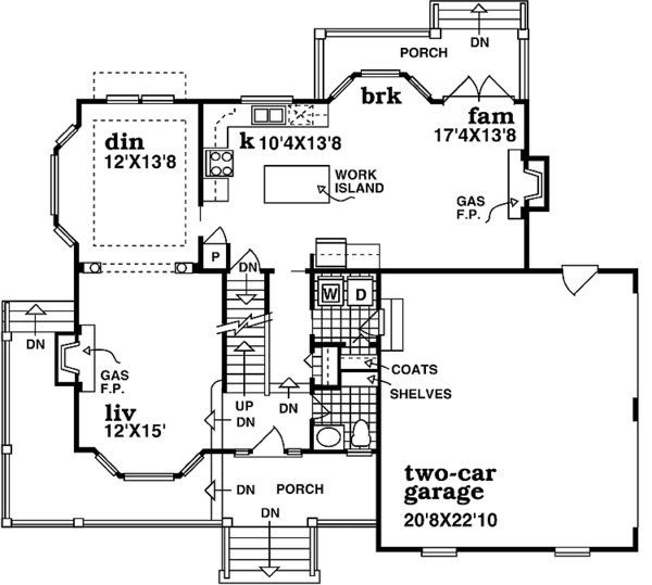 Country Floor Plan - Main Floor Plan #47-943
