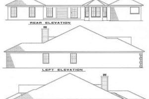 Exterior - Rear Elevation for European House Plan #17-128 - 4 bed, 2 bath