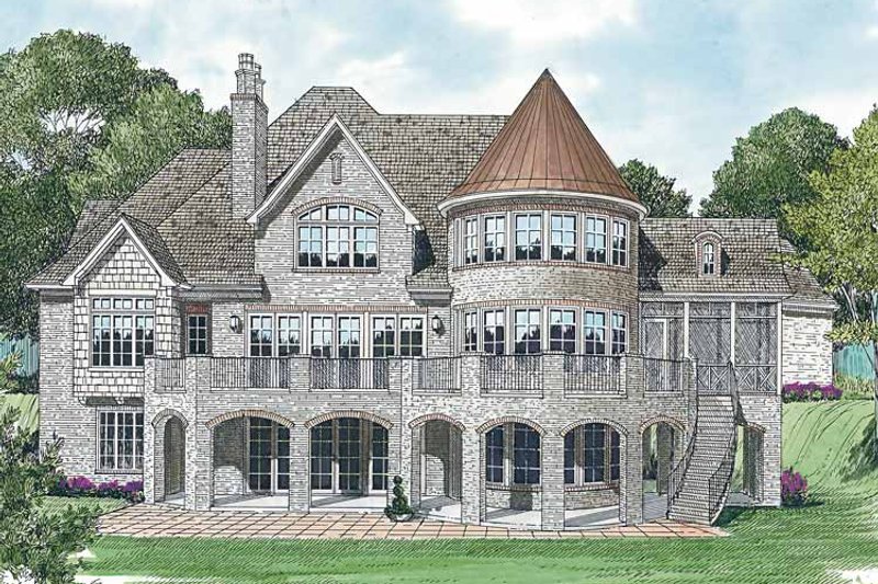 Architectural House Design - Exterior - Rear Elevation for Country House Plan #453-461 - 5 bed, 5.5 bath