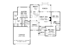 Floor Plan - Main Floor for Traditional House Plan #929-880 - 3 bed, 2 bath
