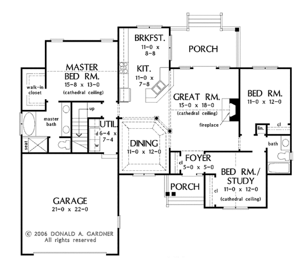 Architectural House Design - Traditional Floor Plan - Main Floor Plan #929-880