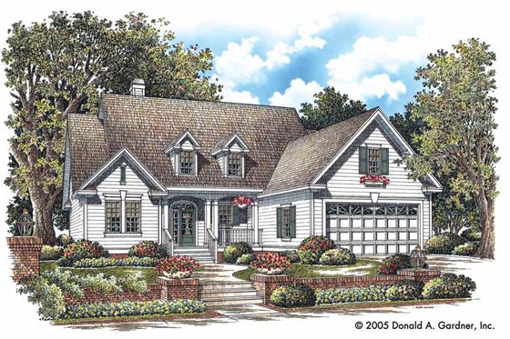 Exterior - Front Elevation 3 for Country House Plan #929-747 - 3 bed, 2 bath