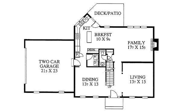 Floor Plan - Main Floor for Colonial House Plan #1053-14 - 4 bed, 2.5 bath