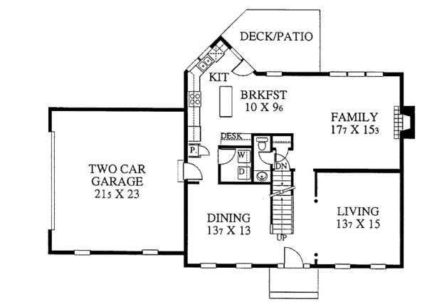 House Design - Colonial Floor Plan - Main Floor Plan #1053-14