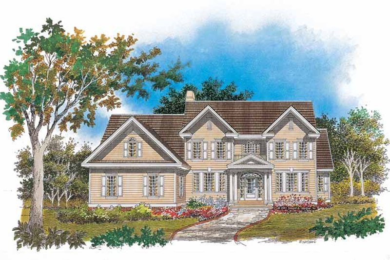 Colonial Style House Plan - 4 Beds 3.5 Baths 2632 Sq/Ft Plan #929-632