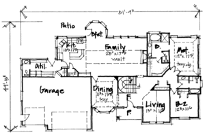 Floor Plan - Main Floor for European House Plan #308-211 - 5 bed, 3.5 bath