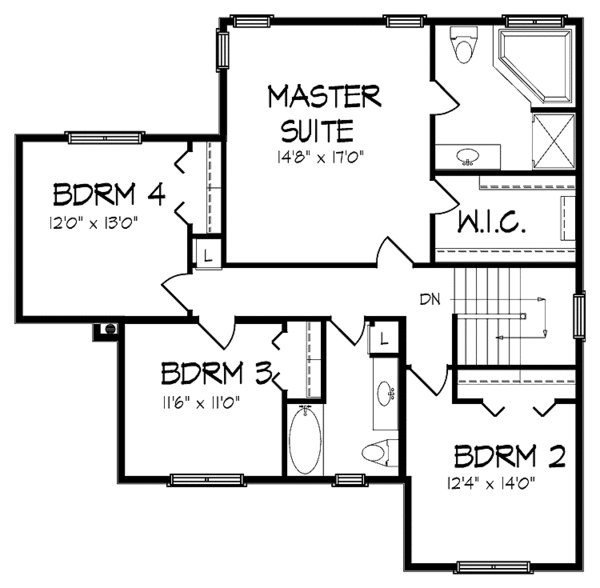 Home Plan - Country Floor Plan - Upper Floor Plan #320-1457