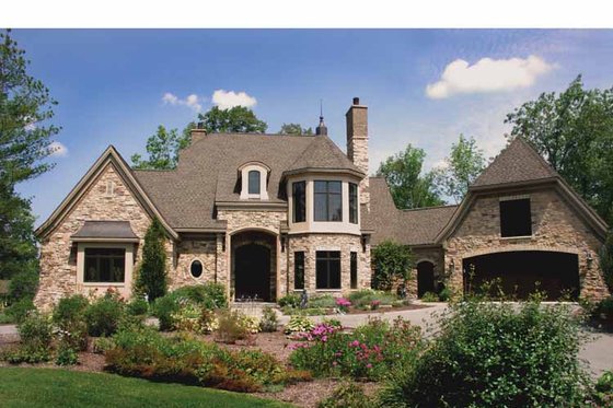 Exterior - Front Elevation 4 for Tudor House Plan #928-61 - 3 bed, 3 bath