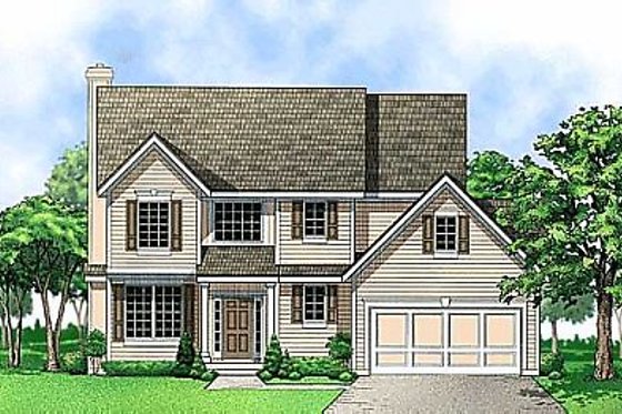 Exterior - Front Elevation for Farmhouse House Plan #67-154 - 3 bed, 3 bath
