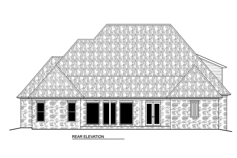 Architectural House Design - Exterior - Rear Elevation 1 for European House Plan #1081-36 - 4 bed, 4.5 bath