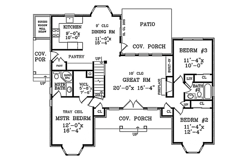 Home Plan - Floor Plan - Main Floor for Country House Plan #314-284 - 3 bed, 3 bath