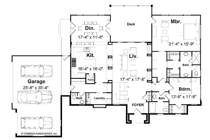 Home Plan - Floor Plan - Main Floor for European House Plan #928-40 - 4 bed, 3 bath