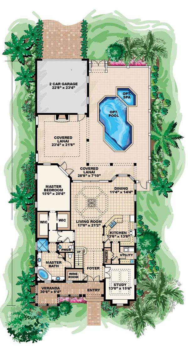 House Plan Design - Country Floor Plan - Main Floor Plan #1017-17